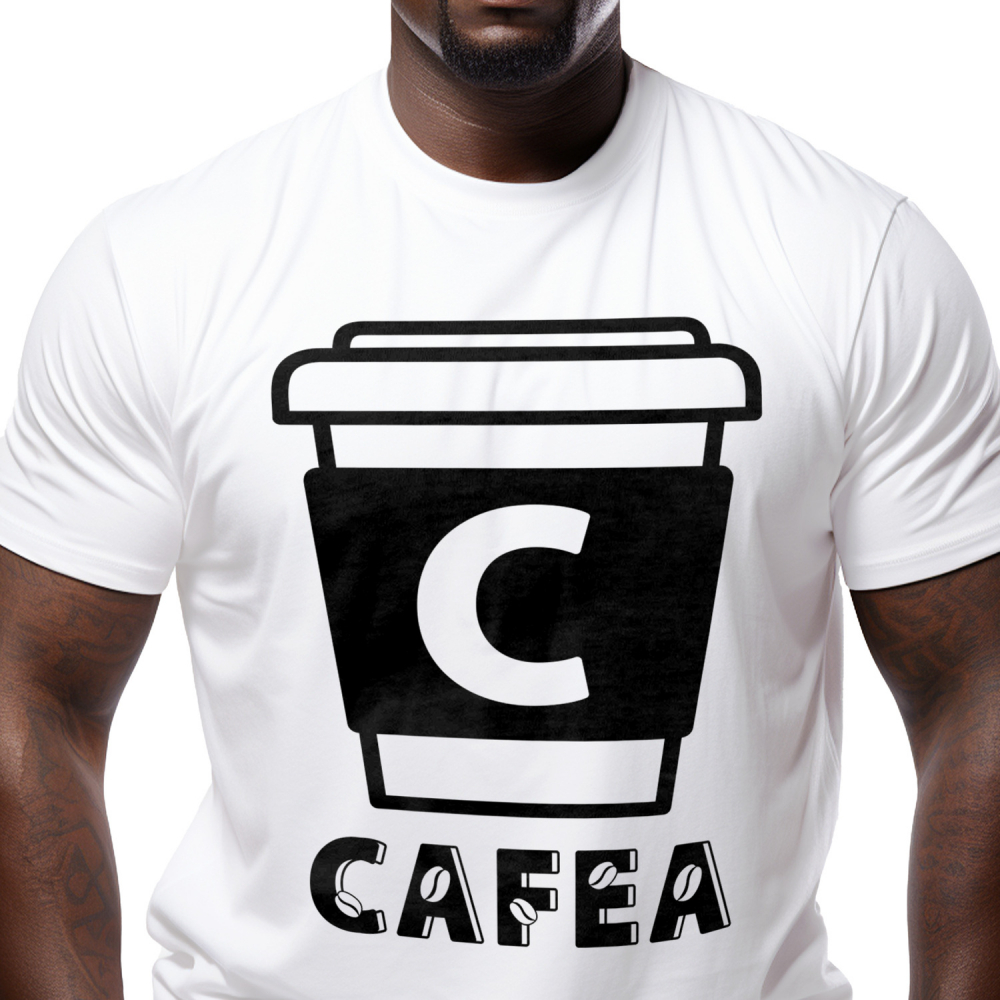 Tricou Personalizat Barbati Pentru Iubitorii De Bautura cafea, Energie Boabe, Text Nume Personalizat, Culoare Negru, Alb, 100% Bumbac, Marime L [1]