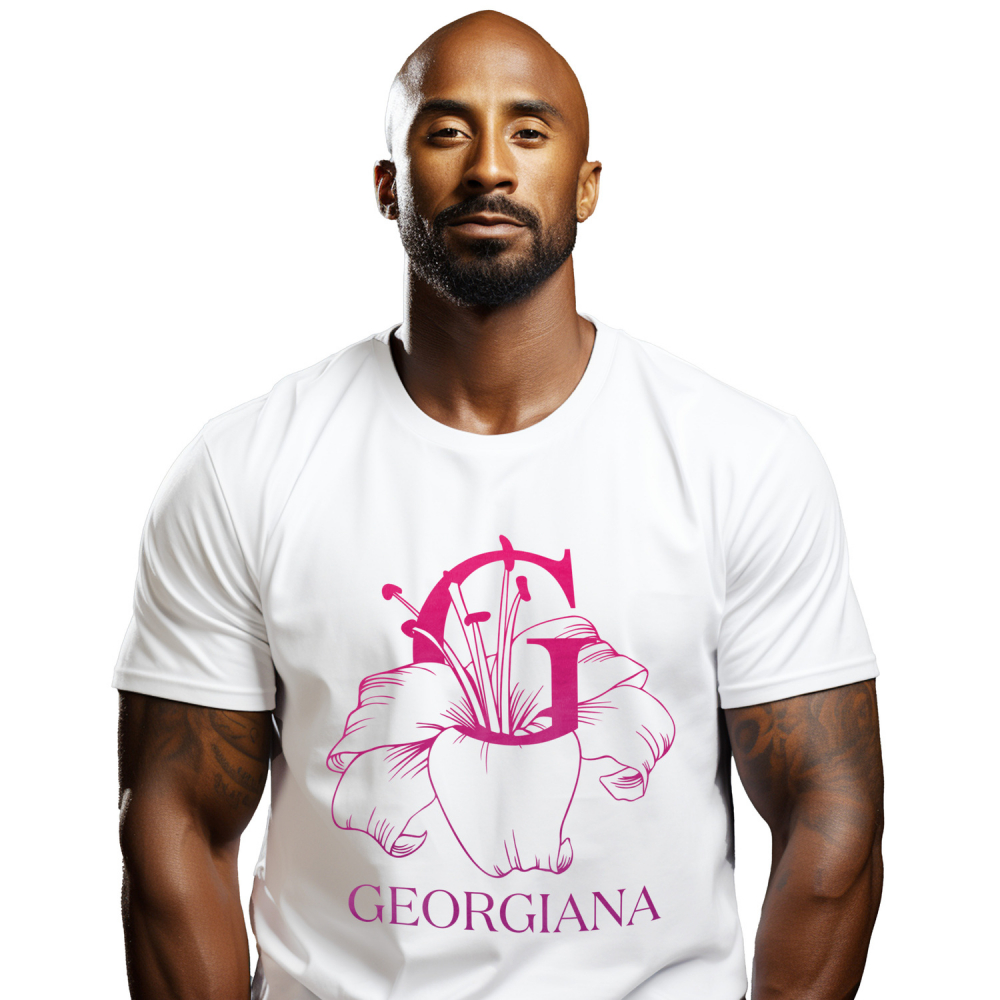 Tricou Personalizat Barbati Pentru Iubitorii De Crini, Flori, Natura, Text Nume Personalizat, Dragoste, Culoare Rosu, Alb, 100% Bumbac, Marime XS [1]