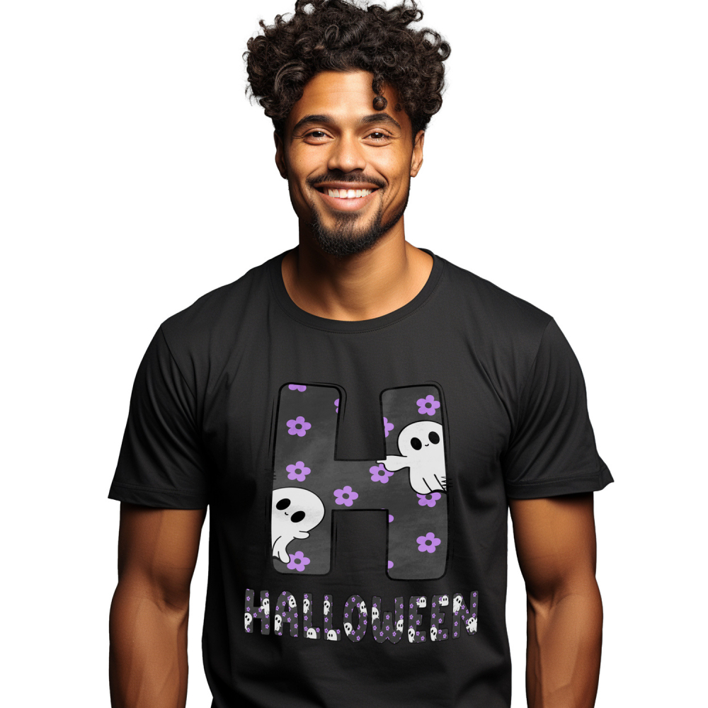Tricou Personalizat Barbati Pentru Iubitorii De Hallowen, Fantome, Text Nume Personalizat, Copii, Culoare Negru, Negru, 100% Bumbac, Marime S [1]