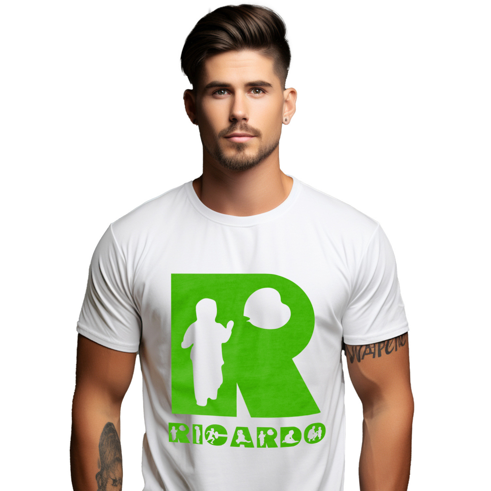 Tricou Personalizat Barbati Pentru Iubitorii De Joc Afara, Zmeu, Parinte, Text Nume Personalizat, copii, Culoare Verde, Alb, 100% Bumbac, Marime XS [1]