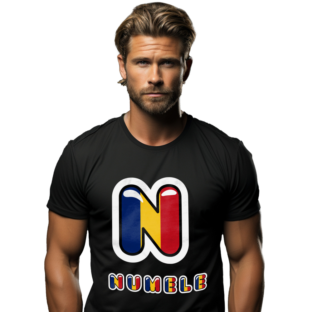 Tricou Personalizat Barbati Pentru Iubitorii De Romania, patriot, Text Nume Personalizat, Dragoste, Culoare Rosu, galben, Albastru, Negru, 100% Bumbac, Marime XS [1]