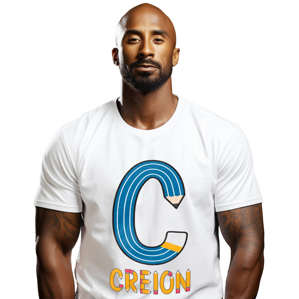 Tricou Personalizat Barbati Pentru Iubitorii De Scoala, Creion Galben, Text Nume Personalizat, Copii, Culoare Albastru, Alb, 100% Bumbac, Marime XS [1]