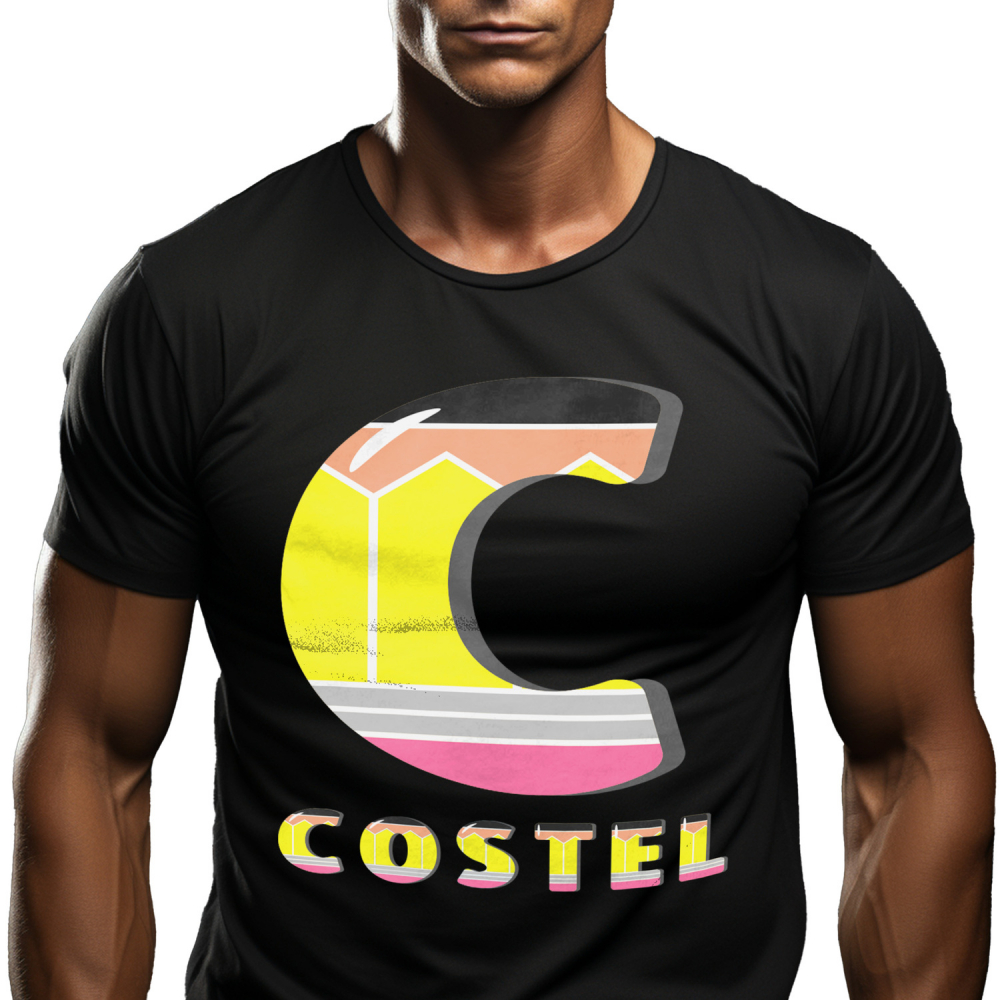 Tricou Personalizat Barbati Pentru Iubitorii De Scoala, Creion, Text Nume Personalizat, Copii, Multicolor, Negru, 100% Bumbac, Marime L [1]