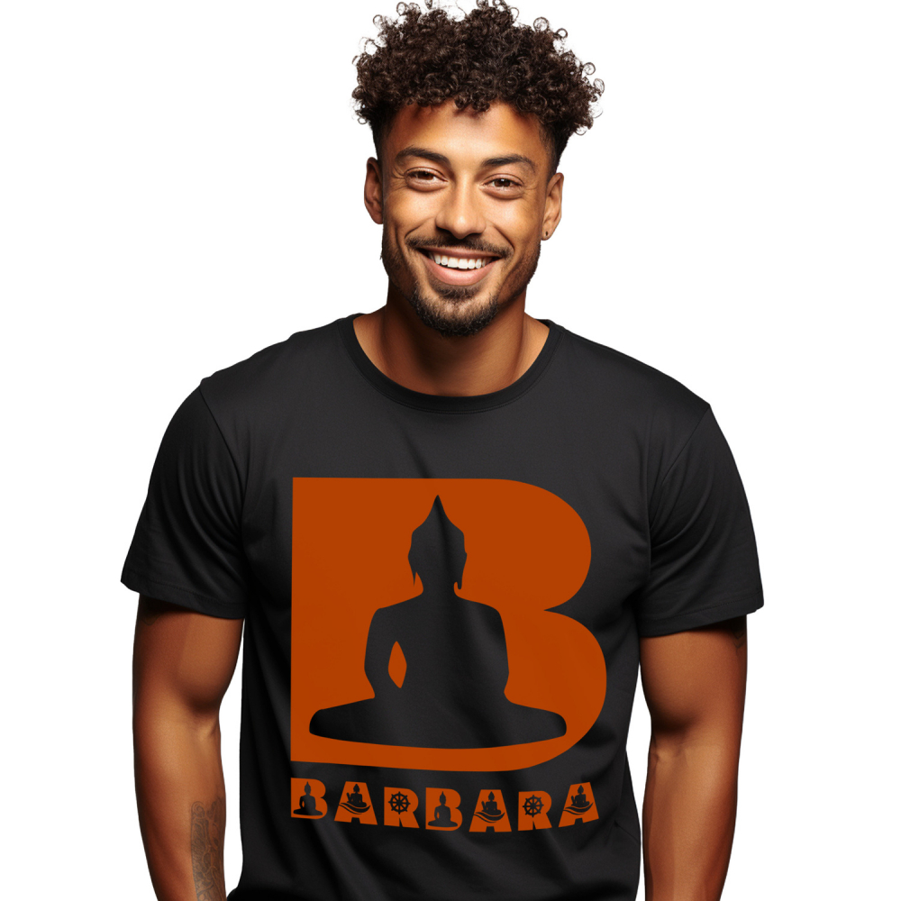 Tricou Personalizat Barbati Pentru Iubitorii De Yoga, relaxare, Meditatie, Text Nume Personalizat, Culoare Rosu, Negru, 100% Bumbac, Marime XS [1]