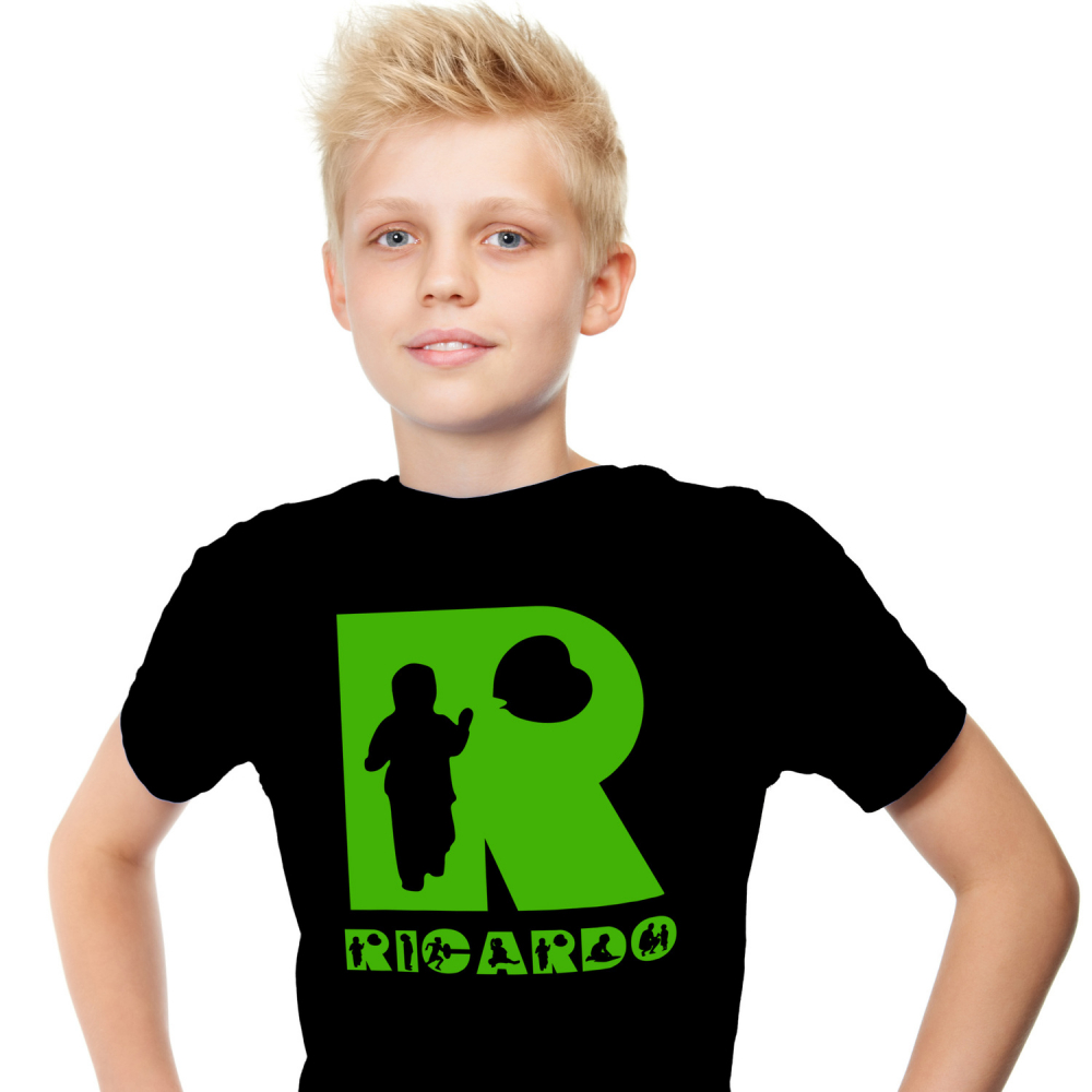 Tricou Personalizat Copii Pentru Iubitorii De Joc Afara, Zmeu, Parinte, Text Nume Personalizat, copii, Culoare Verde, Negru, 100% Bumbac, Marime 4 Ani [1]