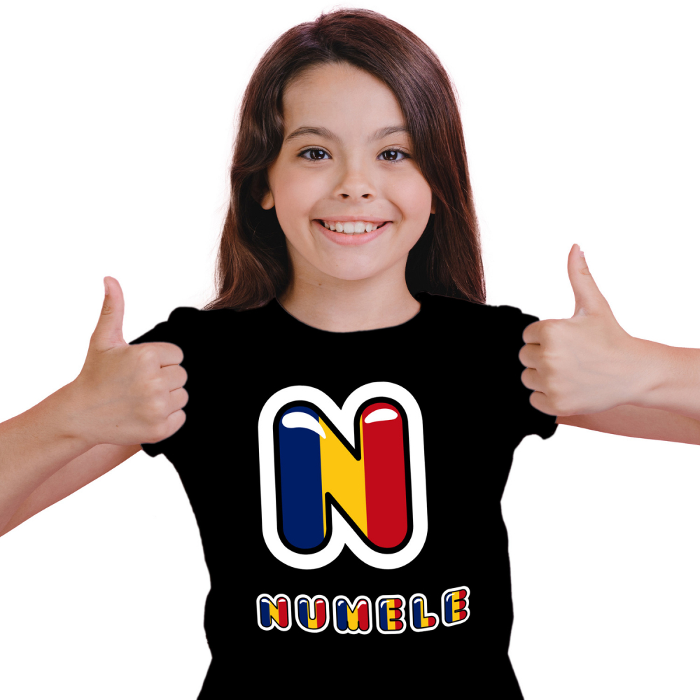 Tricou Personalizat Copii Pentru Iubitorii De Romania, patriot, Text Nume Personalizat, Dragoste, Culoare Rosu, galben, Albastru, Negru, 100% Bumbac, Marime 12 Ani [1]