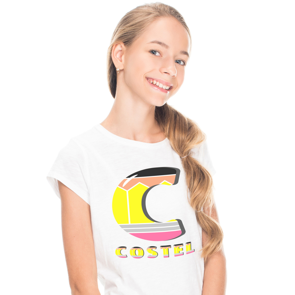 Tricou Personalizat Copii Pentru Iubitorii De Scoala, Creion, Text Nume Personalizat, Copii, Multicolor, Alb, 100% Bumbac, Marime 6 Ani [1]