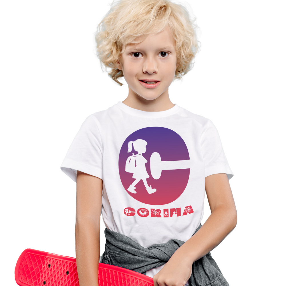 Tricou Personalizat Copii Pentru Iubitorii De Scoala, Educatie, Absolvire, Text Nume Personalizat, Copii, Culoare Mov Gradient, Alb, 100% Bumbac, Marime 8 Ani [1]