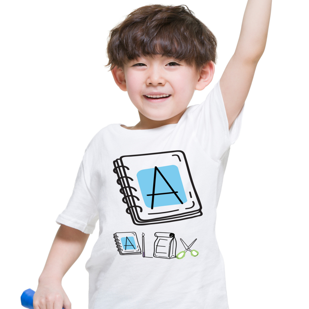 Tricou Personalizat Copii Pentru Iubitorii De Scoala, Pachet Mancare, Text Nume Personalizat, Copii, Culoare Negru, Alb, 100% Bumbac, Marime 12 Ani [1]