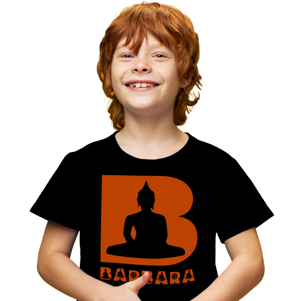 Tricou Personalizat Copii Pentru Iubitorii De Yoga, relaxare, Meditatie, Text Nume Personalizat, Culoare Rosu, Negru, 100% Bumbac, Marime 8 Ani [1]
