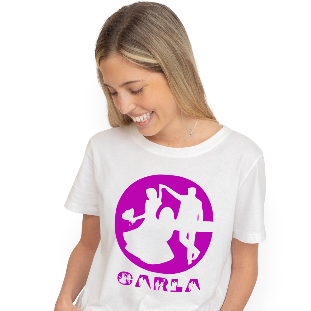 Tricou Personalizat Femei Pentru Cerere casatorie, Nunta, Text Nume Personalizat, Valentine's day, Culoare Mov, Alb, 100% Bumbac, Marime L [1]