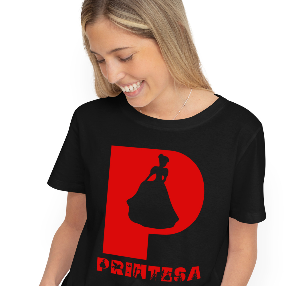 Tricou Personalizat Femei Pentru Iubitorii De Basme magice, Printesa, Unicorn, Text Nume Personalizat, copii, Culoare Rosu, Negru, 100% Bumbac, Marime XS [1]