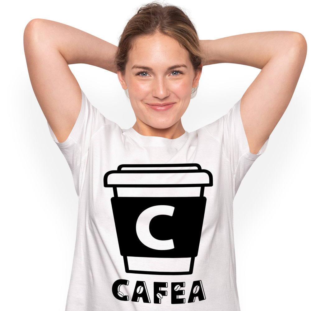 Tricou Personalizat Femei Pentru Iubitorii De Bautura cafea, Energie Boabe, Text Nume Personalizat, Culoare Negru, Alb, 100% Bumbac, Marime M [1]