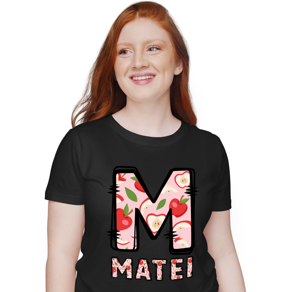 Tricou Personalizat Femei Pentru Iubitorii De Fruct mar, sanatate, Text Nume Personalizat, Multicolor, Negru, 100% Bumbac, Marime XS [1]