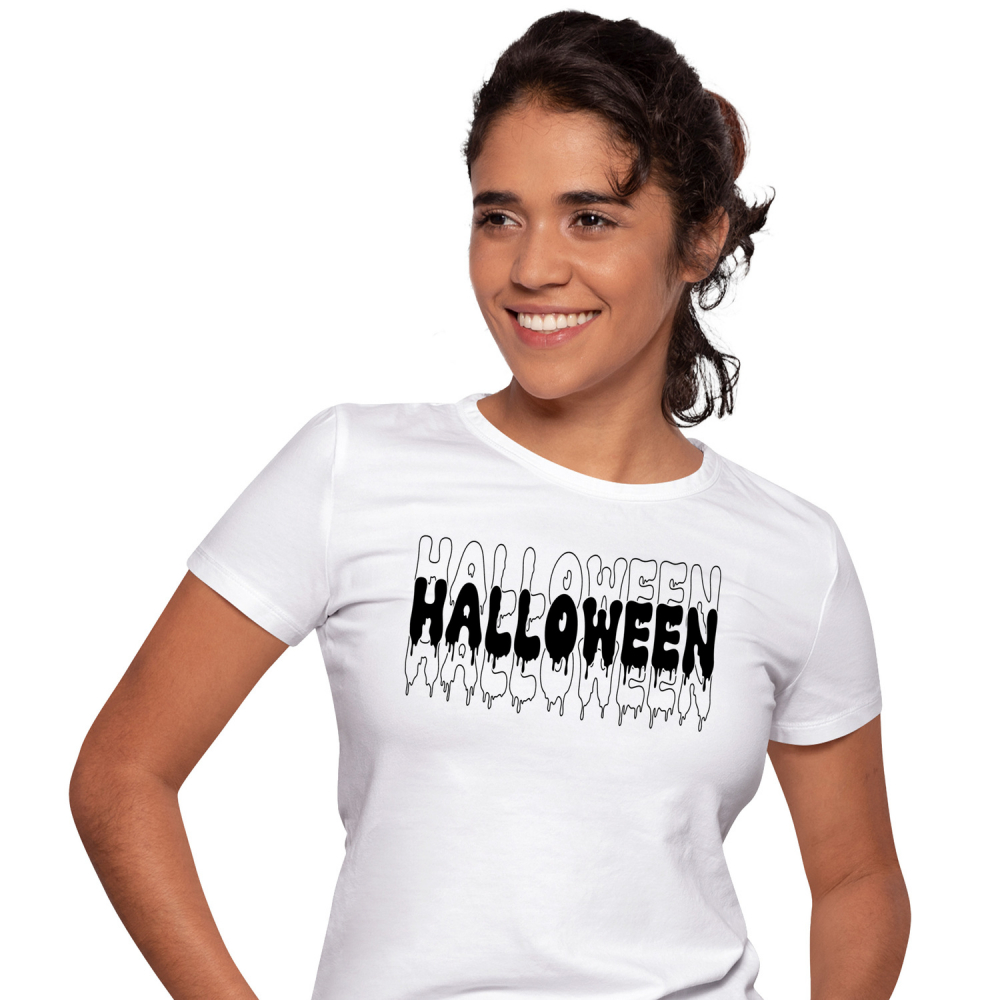 Tricou Personalizat Femei Pentru Iubitorii De Hallowen, Text Nume Personalizat, Copii, Culoare Negru, Alb, 100% Bumbac, Marime XS [1]