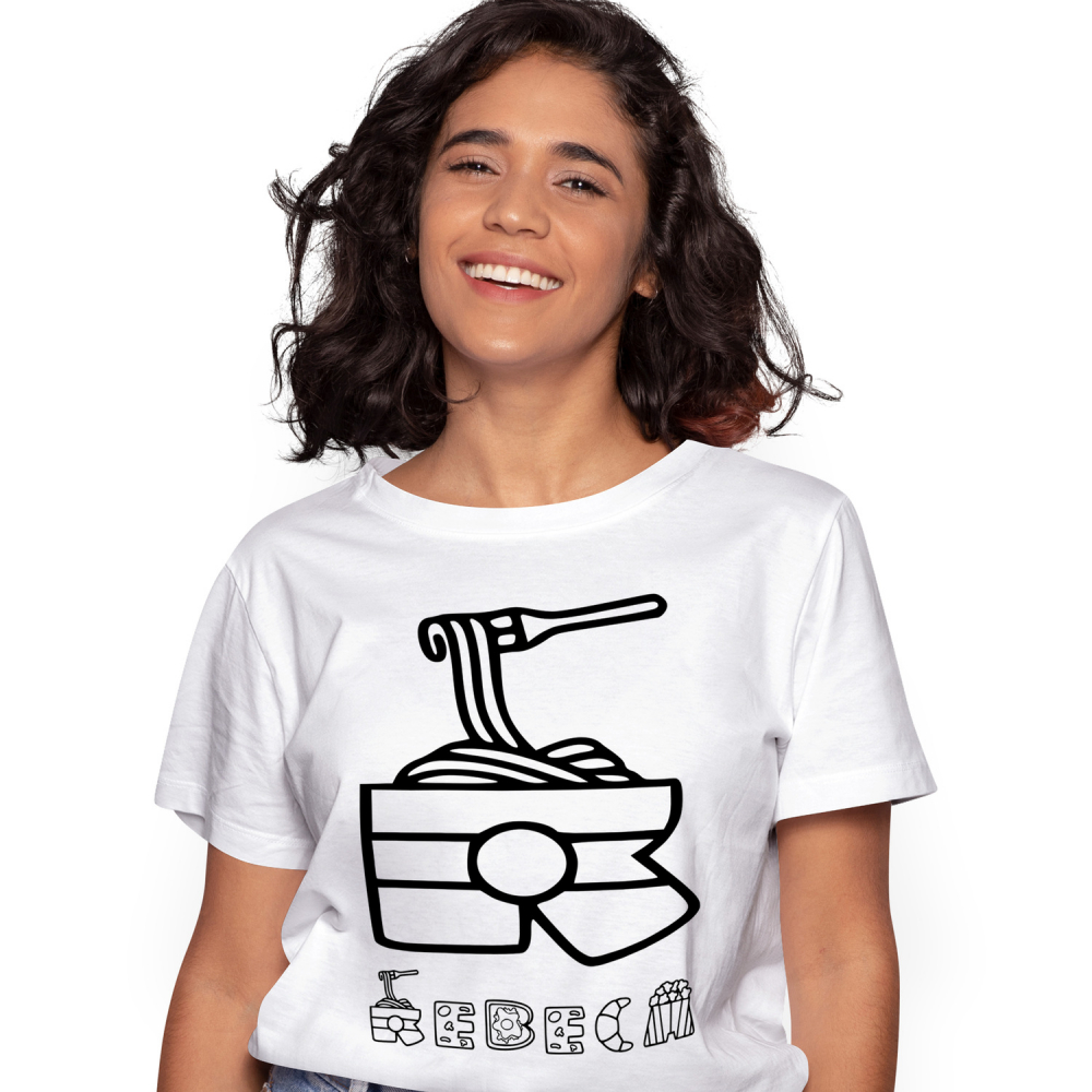 Tricou Personalizat Femei Pentru Iubitorii De Mancare, Noodles, Pizza, Croasant, Text Nume Personalizat, Culoare Negru, Alb, 100% Bumbac, Marime M [1]