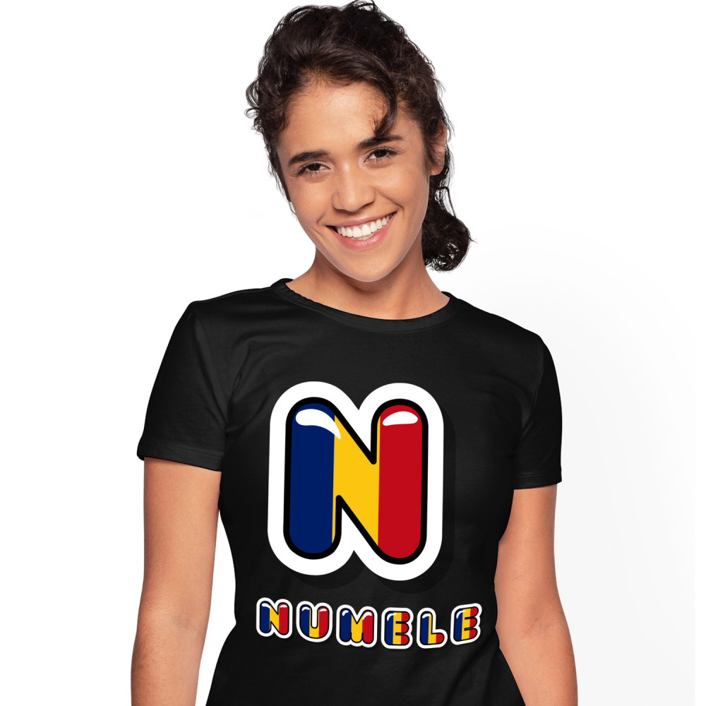 Tricou Personalizat Femei Pentru Iubitorii De Romania, patriot, Text Nume Personalizat, Dragoste, Culoare Rosu, galben, Albastru, Negru, 100% Bumbac, Marime XS [1]
