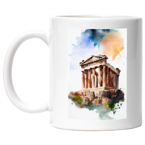 Maner Alb - Cana Cu Peisaj Istoric, Atractii Turistice, Italia, Roma, Vacanta, Multicolor 330 ml,   cu maner Alb