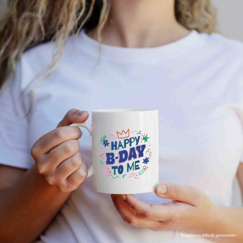 Cana Cana Happy B-day To Me, Ceramica, 330 ml, Multicolor [2]