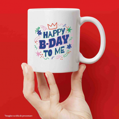 Cana Cana Happy B-day To Me, Ceramica, 330 ml, Multicolor [1]