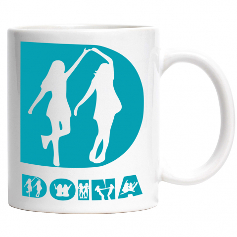 Familie - Cana Cele mai bune Prietene, Text Nume Personalizat, Fete, Culoare Albastru, Cu Litera, 330ML, Ceramica, Cu Maner si Interior Alb