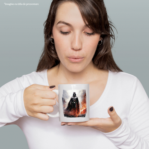 Cana Cu Anakin Skywalker, Darth Vader, Apa, Explozie, Ploaie, SF, Multicolor 330 ml, Ceramica cu Maner Alb [2]