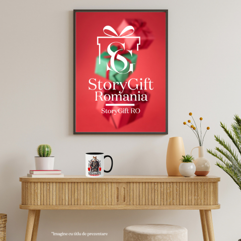 Cana cu Animal In Costum de Samurai, Peronalizata cu Numele si Poza Animalului Tau cu Maner Negru [7]