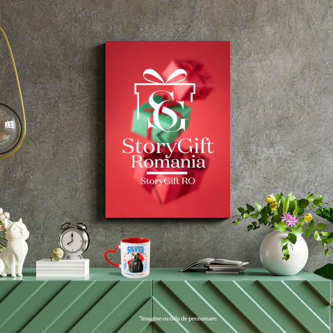 Cana cu Animal in Costum si papion, Peronalizata cu Numele si Poza Animalului Tau cu Maner Inima Rosie [7]