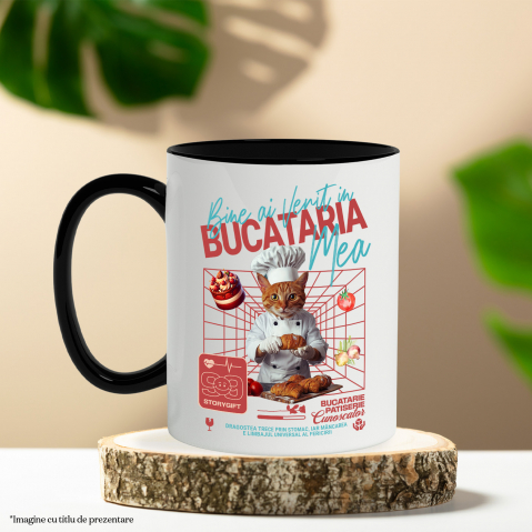 Cana cu Animal In Uniforma de Bucatar, Patiser, Peronalizata cu Numele si Poza Animalului Tau cu Maner Negru [5]