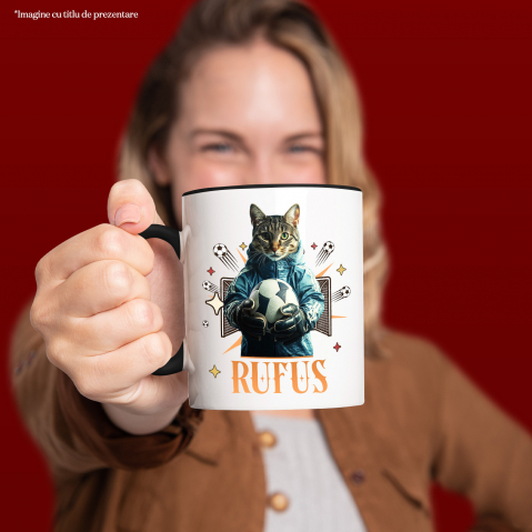 Cana cu Animal Portar, Fotbal, Joc de Echipa, Peronalizata cu Numele si Poza Animalului Tau cu Maner Negru [3]