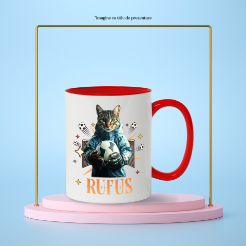 Cana cu Animal Portar, Fotbal, Joc de Echipa, Peronalizata cu Numele si Poza Animalului Tau cu Maner Rosu [5]