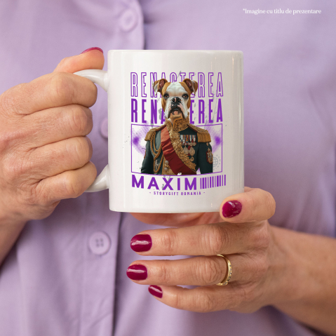 Cana cu Animal Veteran de Razboi, Peronalizata cu Numele si Poza Animalului Tau cu Maner Alb [3]