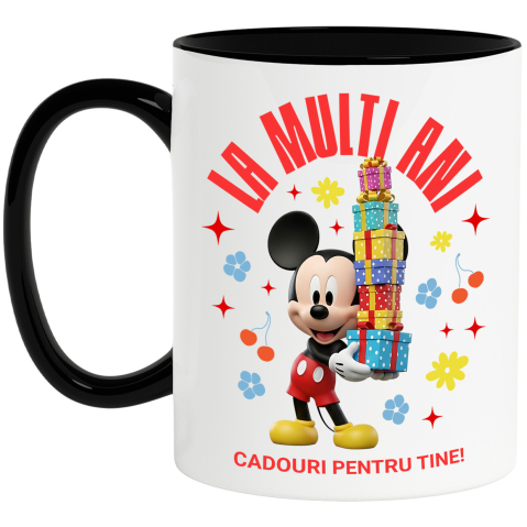 Desene Animate - Cana Cu Aniversare Mickey Mouse – Cadouri Haioase pentru Copii, Ceramica, 330ML