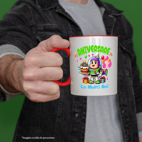 Cana Cu Aniversare Stelara cu Buzz Lightyear, Ceramica, 330ML [2]