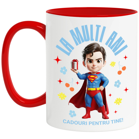 Desene Animate - Cana Cu Aniversare Superman – Cadouri Unice, Ceramica, 330ML