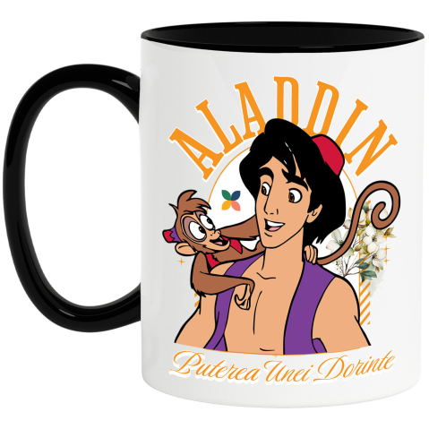 Desene Animate - Cana Cu Aventura lui Alladin si Maimuta Nazdravana, Ceramica, 330ML
