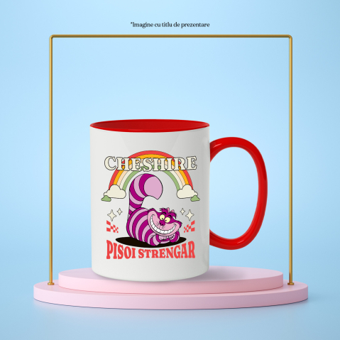 Cana Cu Aventuri cin Magia Curcubeului Ceramica, 330ML, cu Maner Rosu [2]