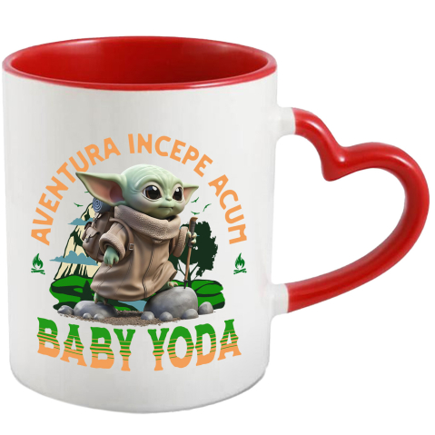 Căni - Cana Cu Aventuri în Natură cu Baby Yoda din Lumea Disney, Ceramica, 330ML