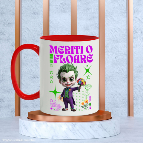 Cana Cu Aventuri Joker si Flori Disney, Ceramica, 330ML [3]