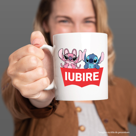 Cana Cu Aventuri Magice cu Angel si Stitch, Ceramica, 330ML [1]