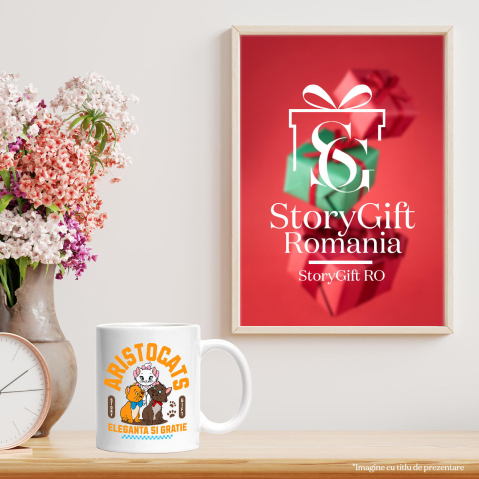 Cana Cu Aventuri Magice cu Pisicile Aristocrate Ceramica, 330ML, cu Maner Alb [3]