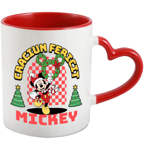 Craciun - Cana Cu Aventuri Mickey Mouse in Spirit de Craciun, Ceramica, 330ML
