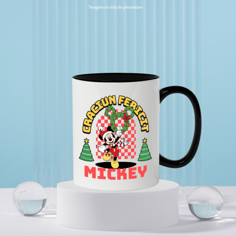 Cana Cu Aventuri Mickey Mouse in Spirit de Craciun, Ceramica, 330ML [3]