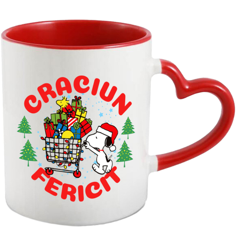 Craciun - Cana Cu Aventuri Snoopy in Spirit de Craciun, Ceramica, 330ML