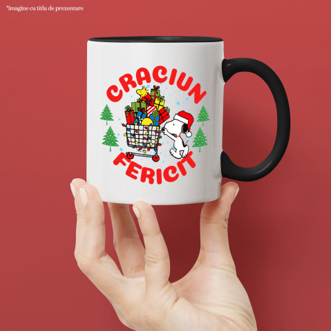 Cana Cu Aventuri Snoopy in Spirit de Craciun, Ceramica, 330ML [1]