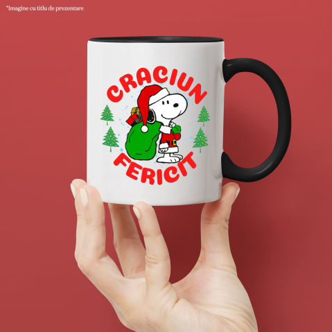 Cana Cu Aventuri Snoopy in Spirit de Craciun, Ceramica, 330ML [1]