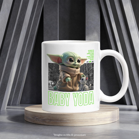 Cana Cu Baby Yoda si Pisicuta – Aventura Galactica, Ceramica, 330ML [3]