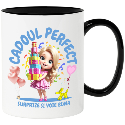 Desene Animate - Cana Cu Barbie Inima Cadou - Perfecta pentru Ziua Ei, Ceramica, 330ML