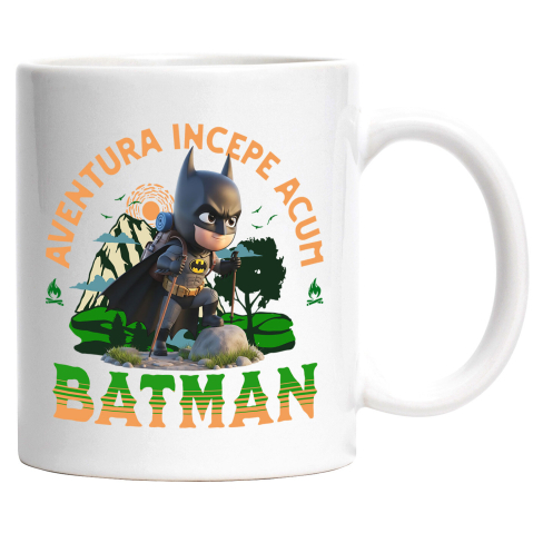 Calatorie - Cana Cu Batman - Aventuri in Natură cu Disney Ceramica, 330ML, cu Maner Alb
