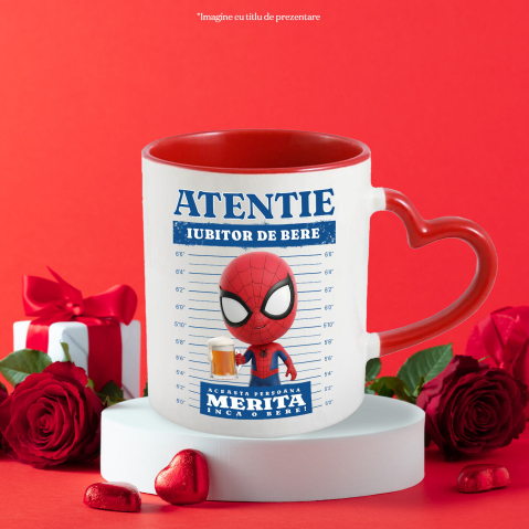Cana Cu Bere si Cadou Spiderman – Puterea Aventura în Mâinile Tale, Ceramica, 330ML [3]